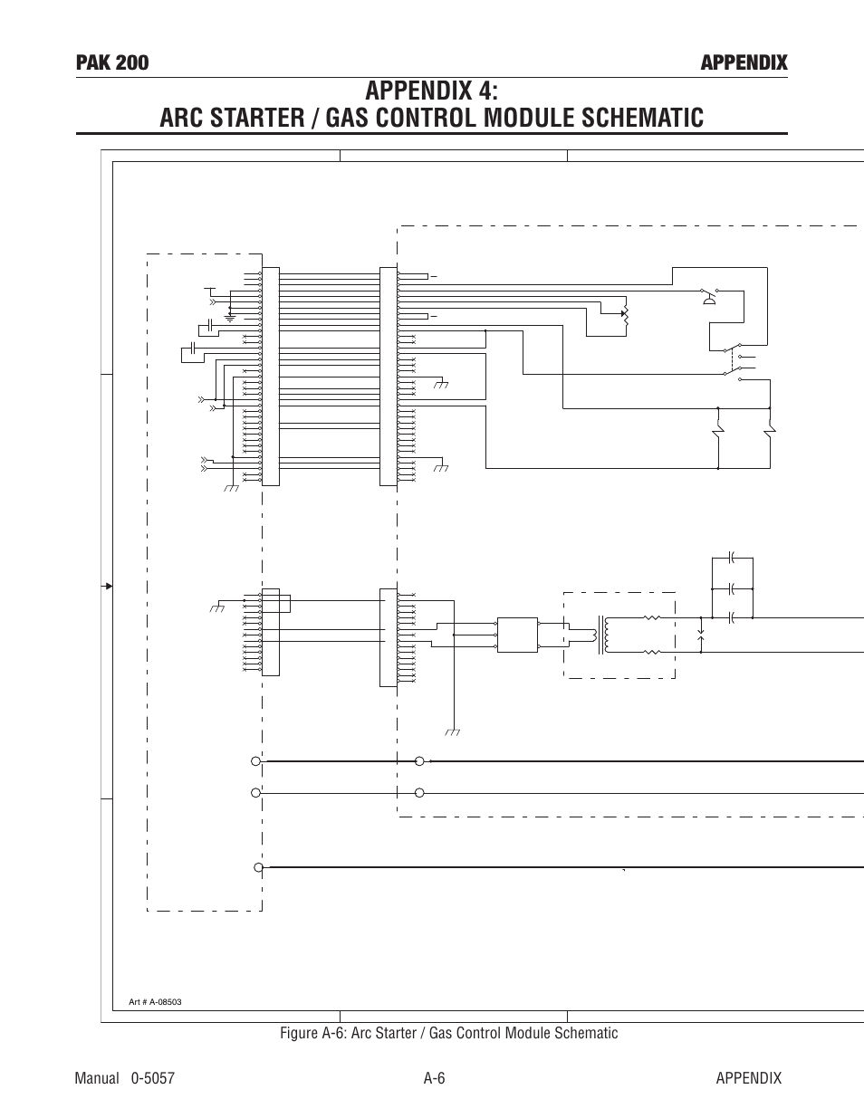 Pak 200 appendix, Gcm 200 gas control & arc starter, Power supply | Tweco Pak 200 User Manual | Page 96 / 112