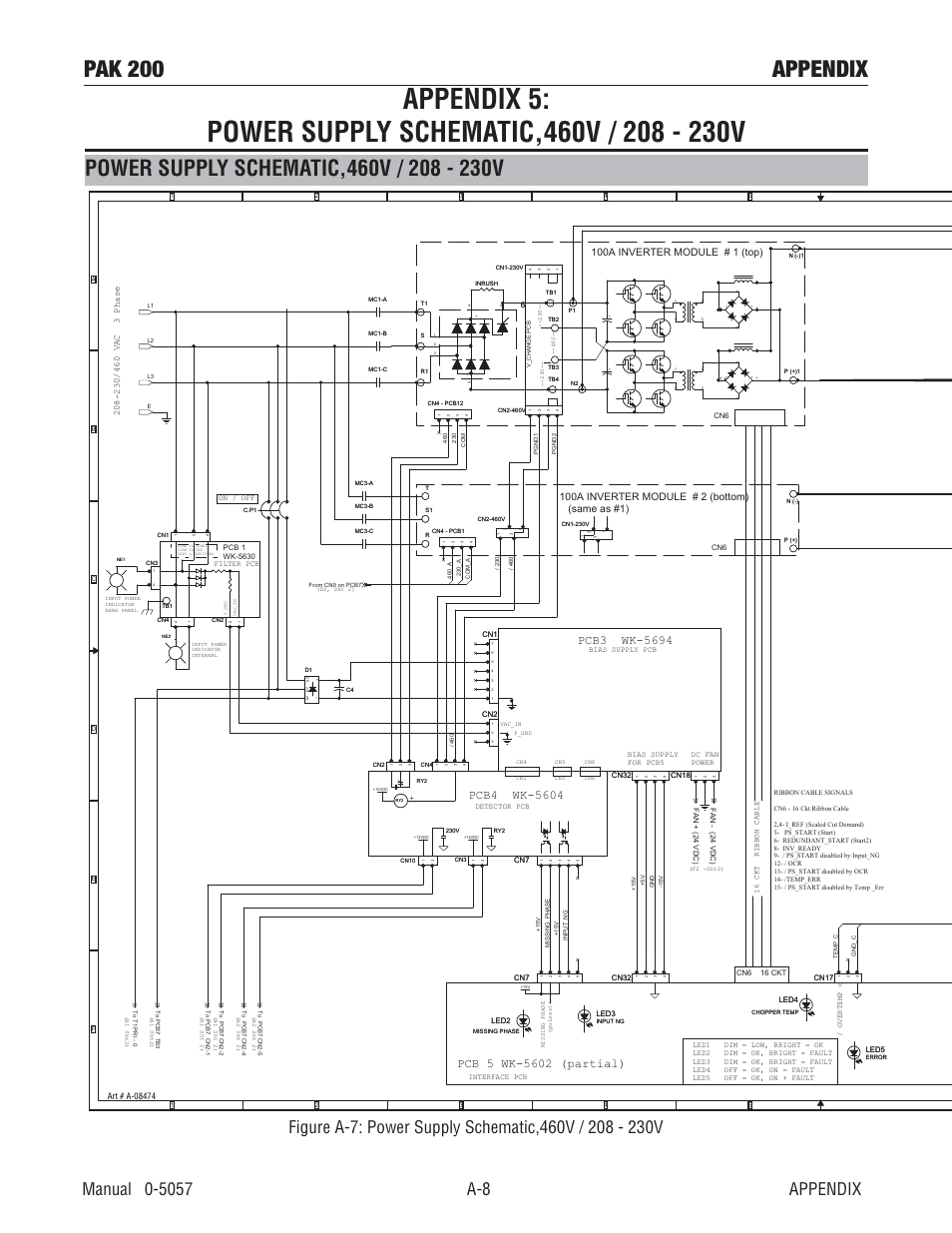 Pak 200 appendix, 100a inverter module # 1 (top) | Tweco Pak 200 User Manual | Page 98 / 112
