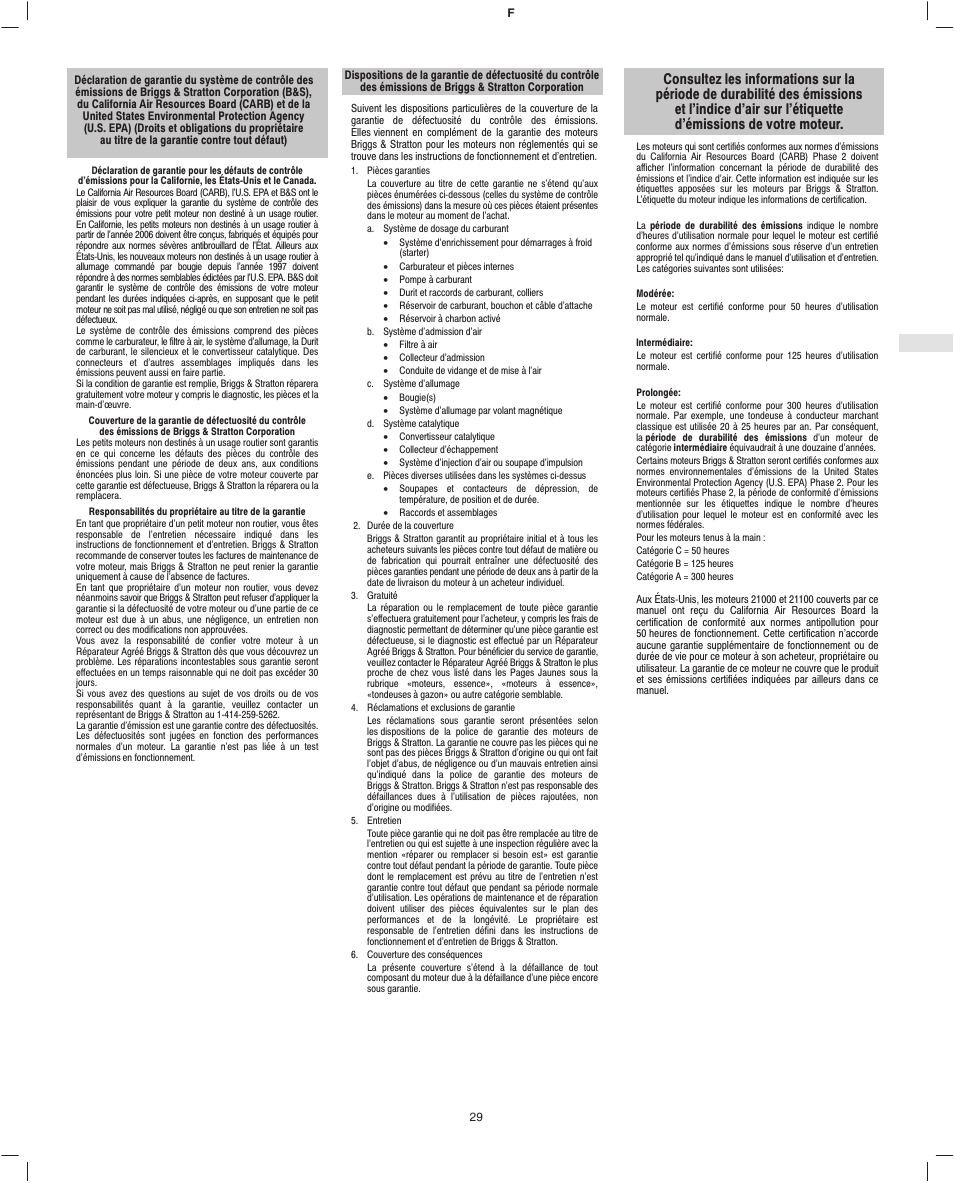 Briggs & Stratton Fource 21100 User Manual | Page 31 / 76