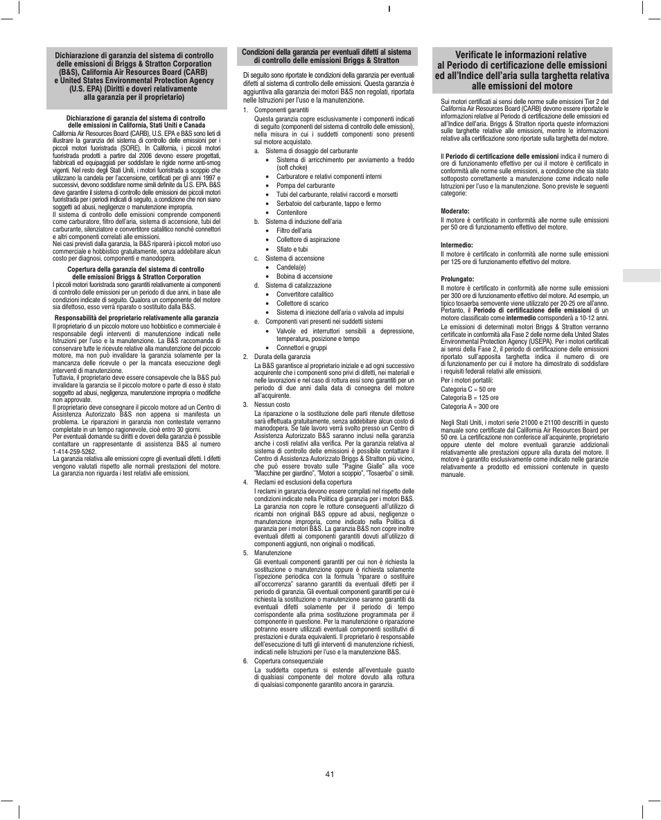 Briggs & Stratton Fource 21100 User Manual | Page 43 / 76