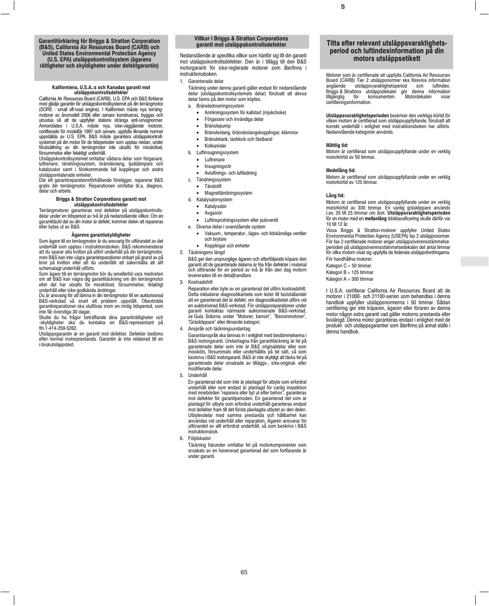 Briggs & Stratton Fource 21100 User Manual | Page 67 / 76