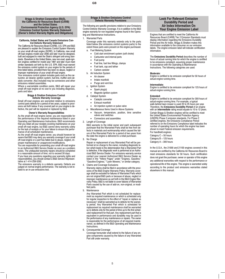 Briggs & Stratton Fource 21100 User Manual | Page 7 / 76