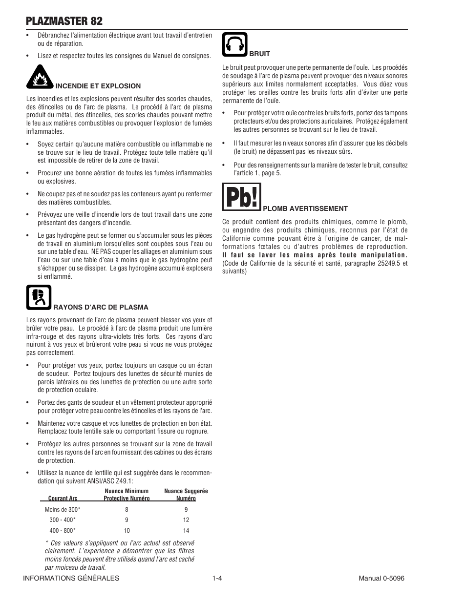 Plazmaster 82 | Tweco 82 PlazMaster User Manual | Page 10 / 80