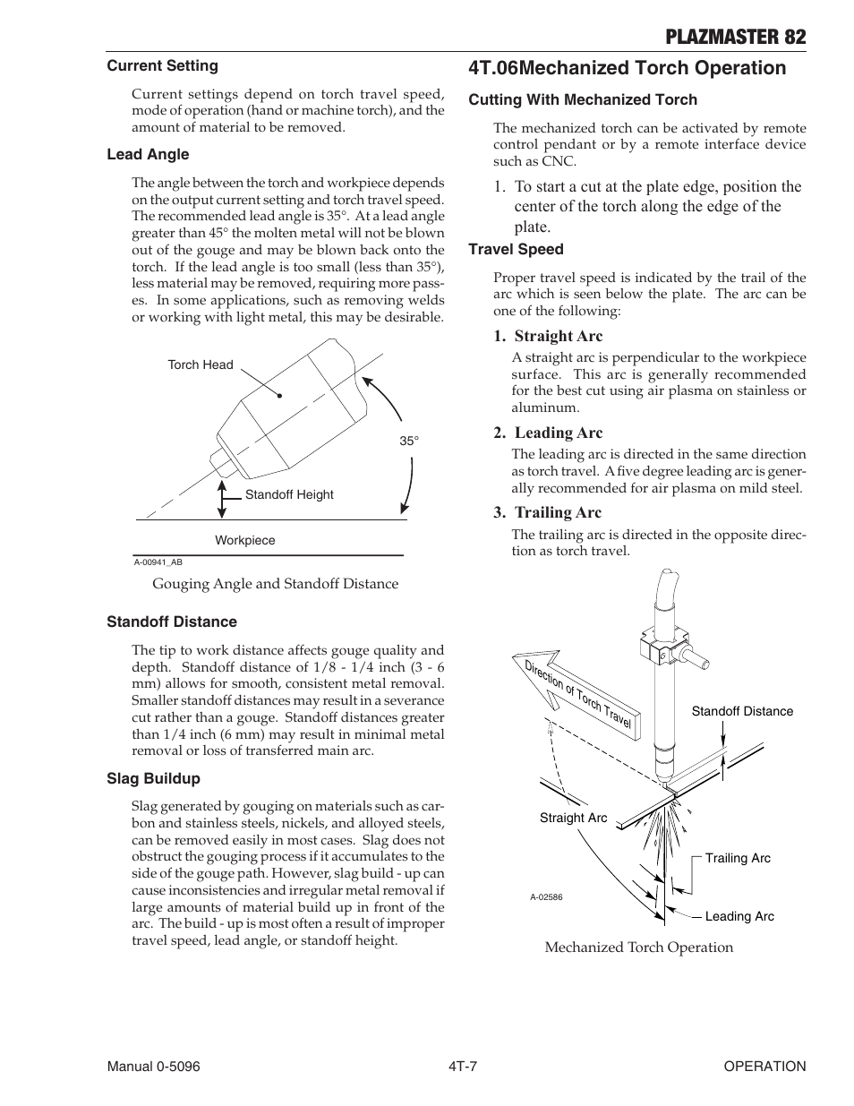 Plazmaster 82, 4t.06 mechanized torch operation | Tweco 82 PlazMaster User Manual | Page 39 / 80