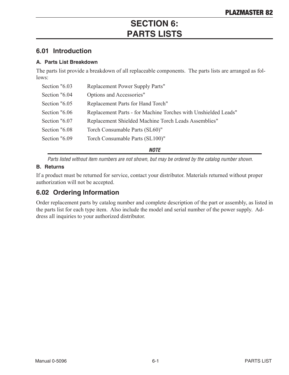 Plazmaster 82 | Tweco 82 PlazMaster User Manual | Page 63 / 80