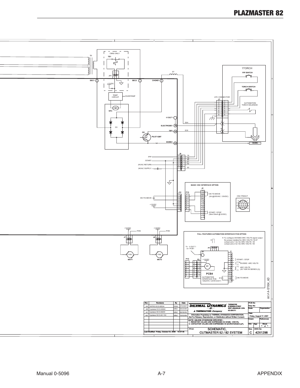 Plazmaster 82, Cutmaster 52 / 82 system, L1 l2 l3 gnd | Tweco 82 PlazMaster User Manual | Page 77 / 80