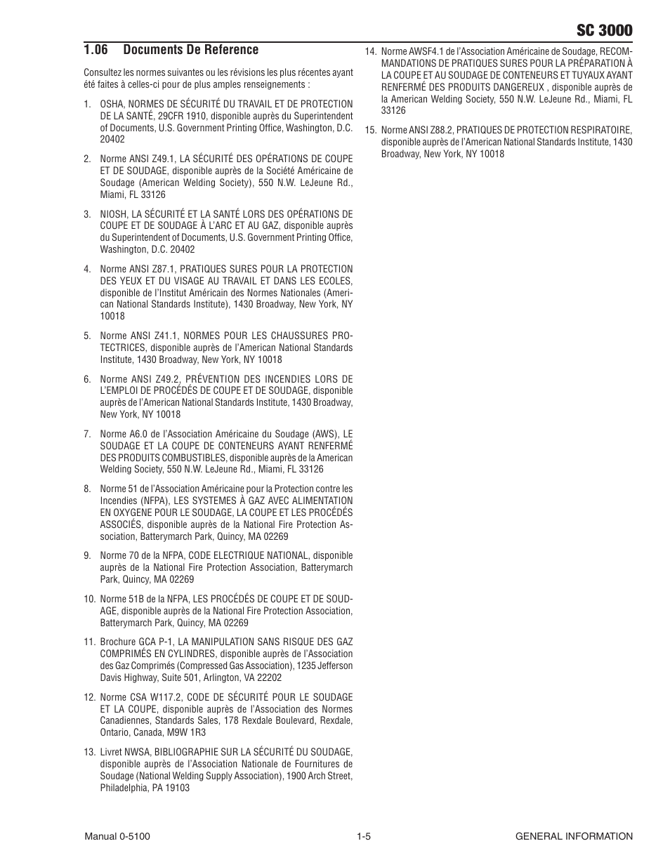 06 documents de reference, Documents de reference -5, Sc 3000 | Tweco SC-3000 User Manual | Page 11 / 86