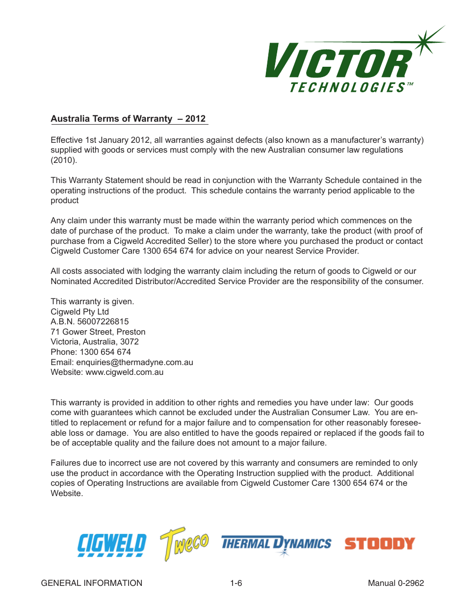 Tweco SL100 User Manual | Page 12 / 86