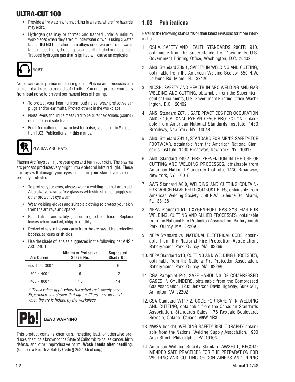 03 publications, 03 publications -2, Ultra-cut 100 | Tweco 100 Ultra-Cut User Manual | Page 10 / 164