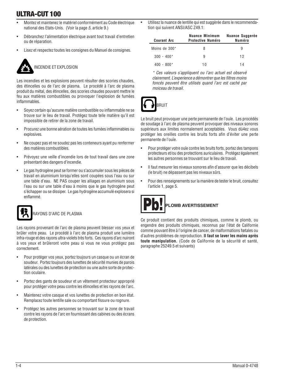 Ultra-cut 100 | Tweco 100 Ultra-Cut User Manual | Page 12 / 164