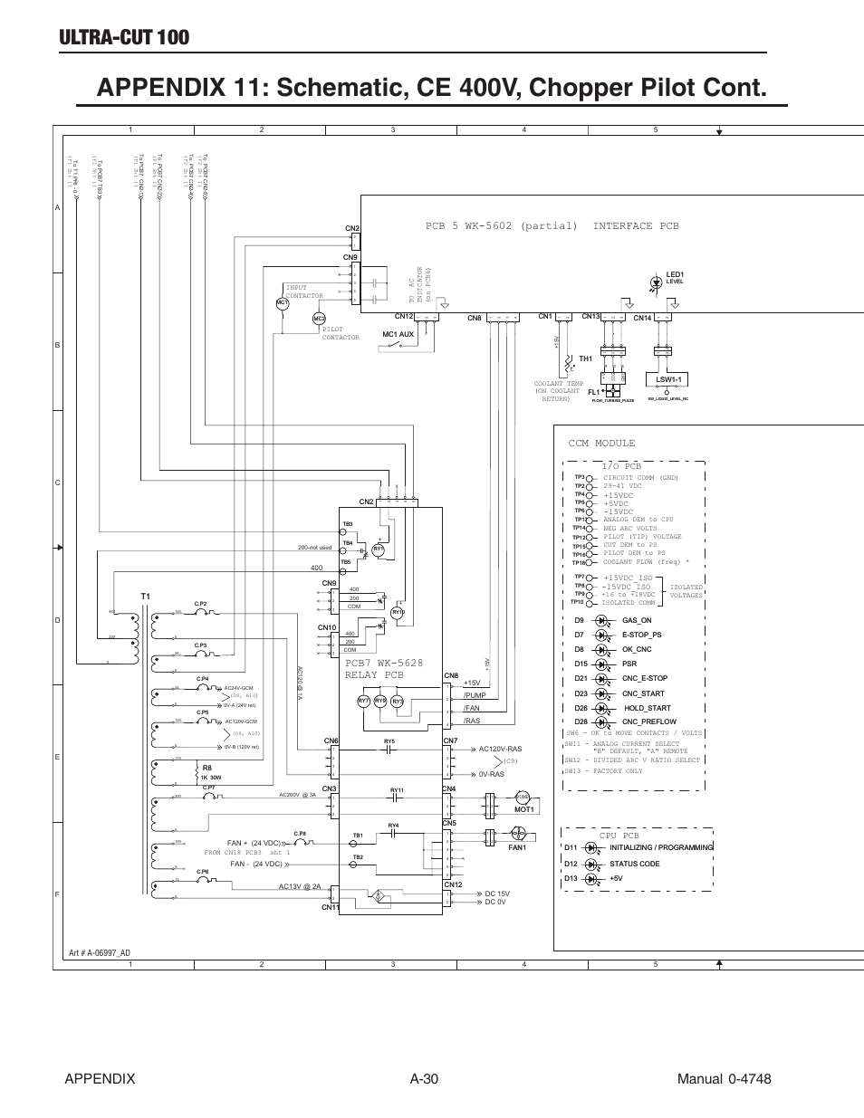 Ultra-cut 100, Ccm module, I/o pcb cpu pcb | Tweco 100 Ultra-Cut User Manual | Page 150 / 164