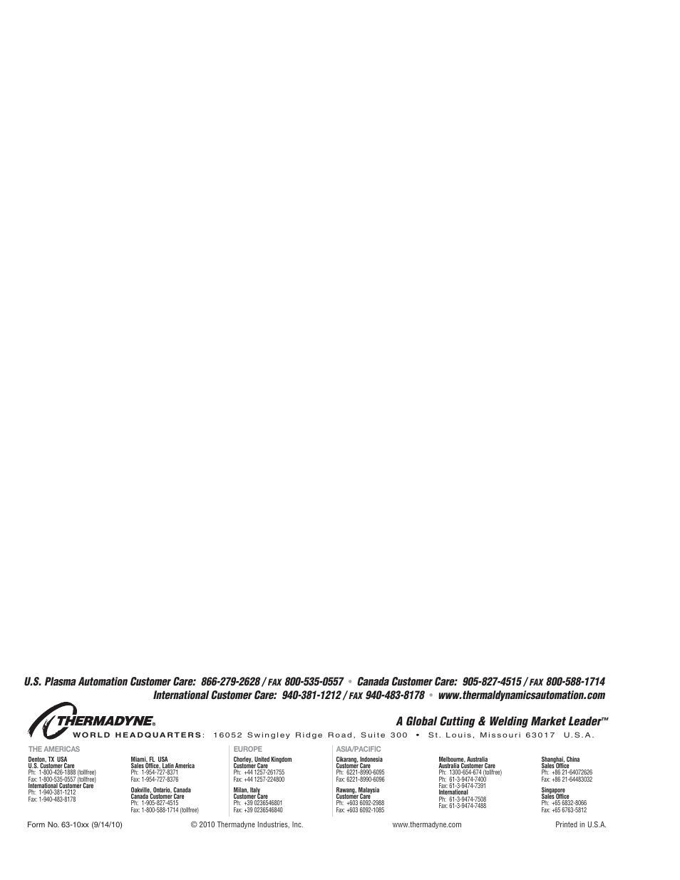 A global cutting & welding market leader | Tweco 100 Ultra-Cut User Manual | Page 164 / 164