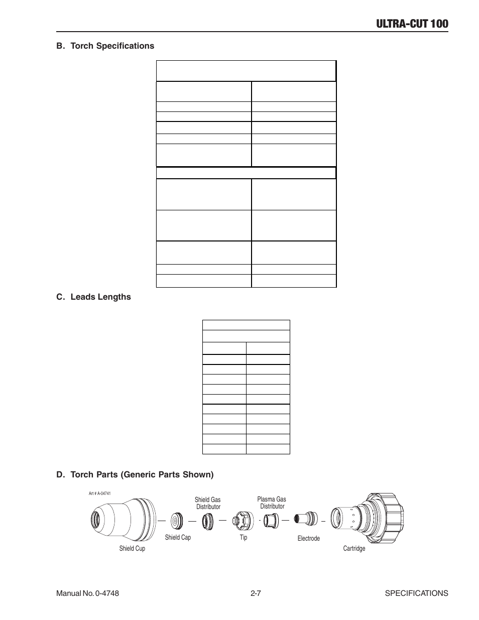 Ultra-cut 100 | Tweco 100 Ultra-Cut User Manual | Page 23 / 164