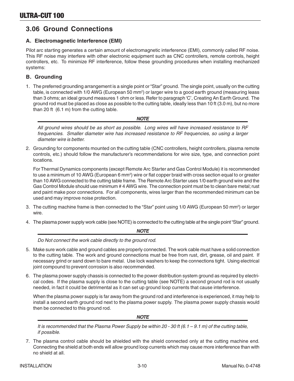 06 ground connections, 06 ground connections -10, Ultra-cut 100 | Tweco 100 Ultra-Cut User Manual | Page 34 / 164