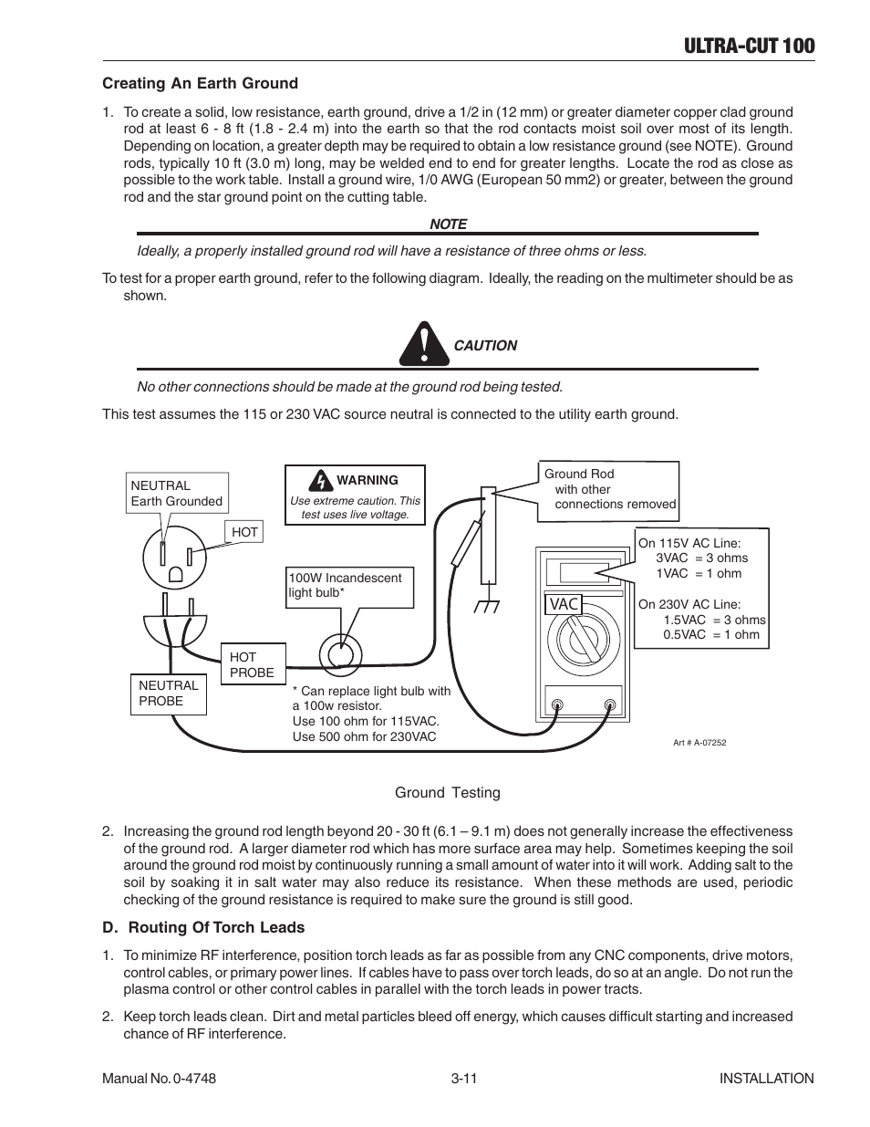 Ultra-cut 100 | Tweco 100 Ultra-Cut User Manual | Page 35 / 164