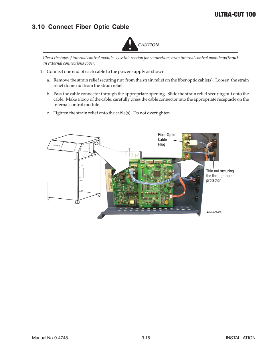 10 connect fiber optic cable, 10 connect fiber optic cable -15, Ultra-cut 100 | Tweco 100 Ultra-Cut User Manual | Page 39 / 164