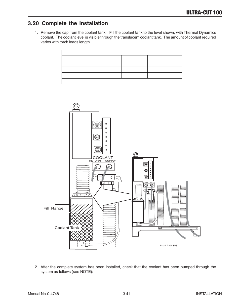 20 complete the installation, 20 complete the installation -41, Ultra-cut 100 | Tweco 100 Ultra-Cut User Manual | Page 65 / 164
