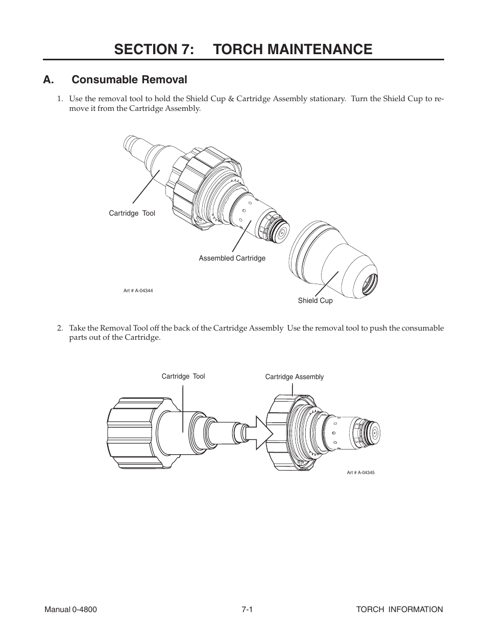 A. consumable removal | Tweco 150 Ultra-Cut User Manual | Page 115 / 148