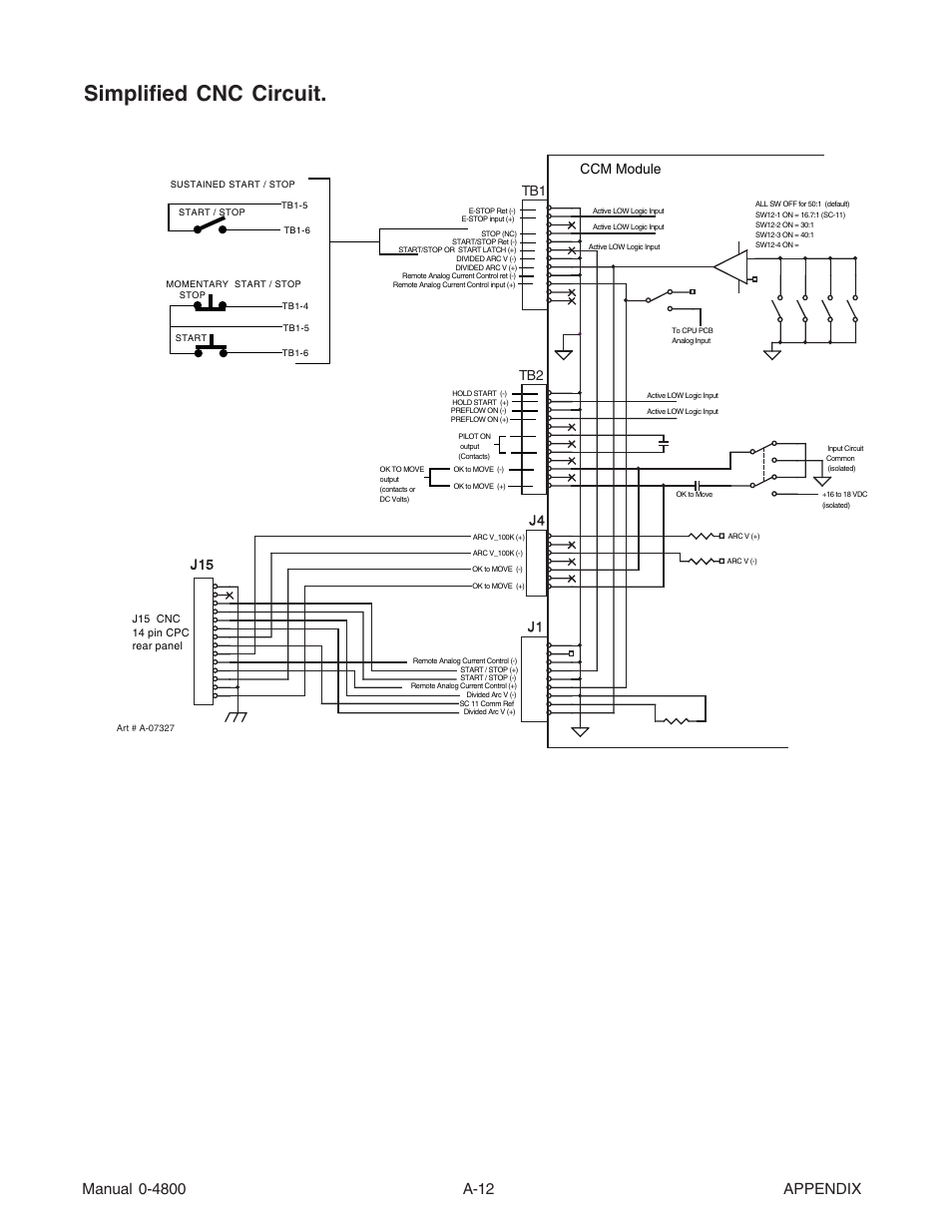 Simplified cnc circuit, Ccm module | Tweco 150 Ultra-Cut User Manual | Page 132 / 148