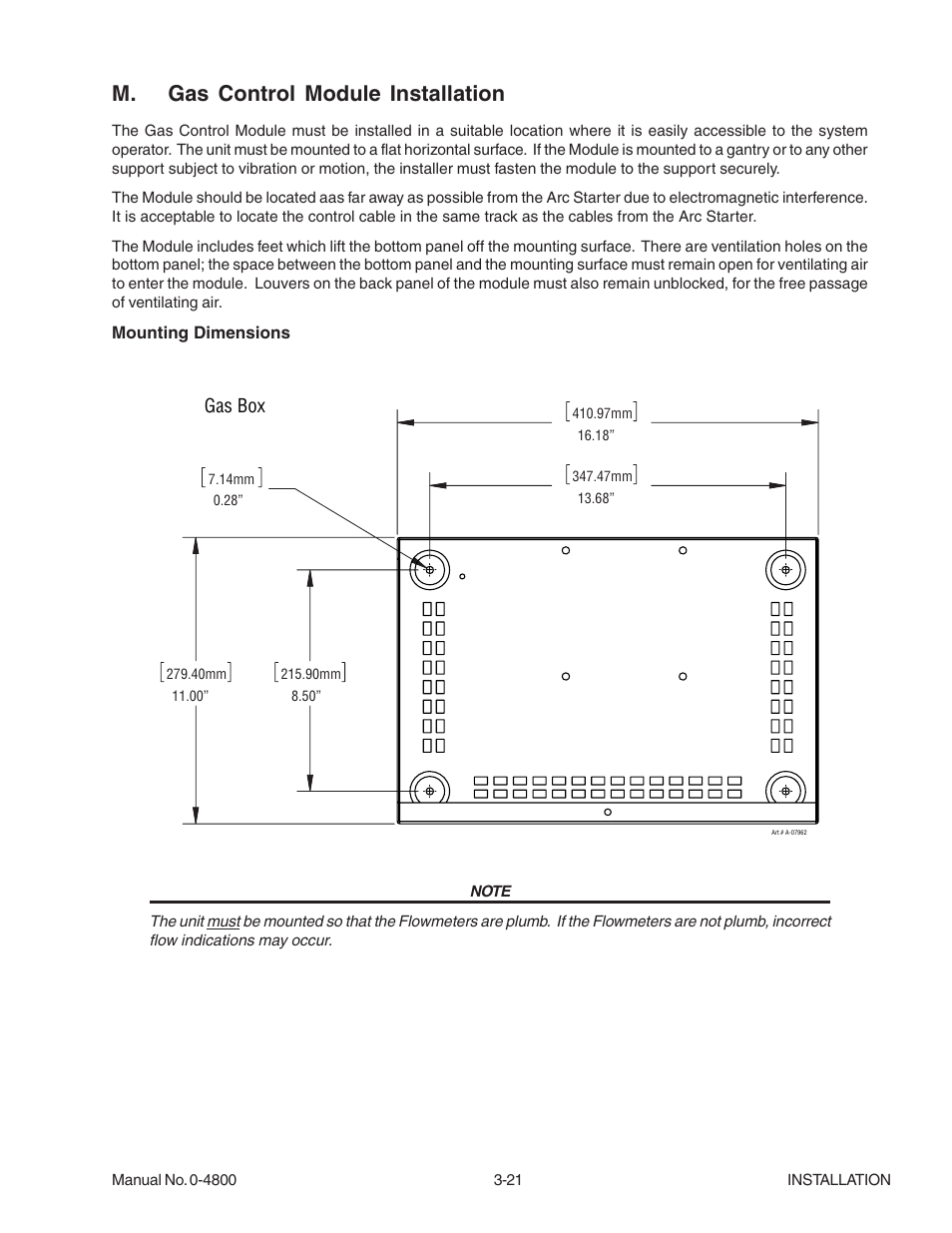 M. gas control module installation | Tweco 150 Ultra-Cut User Manual | Page 43 / 148