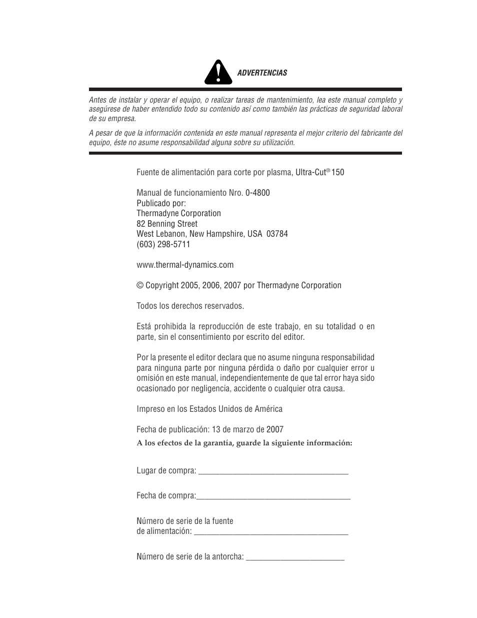 Tweco 150 Ultra-Cut User Manual | Page 3 / 145