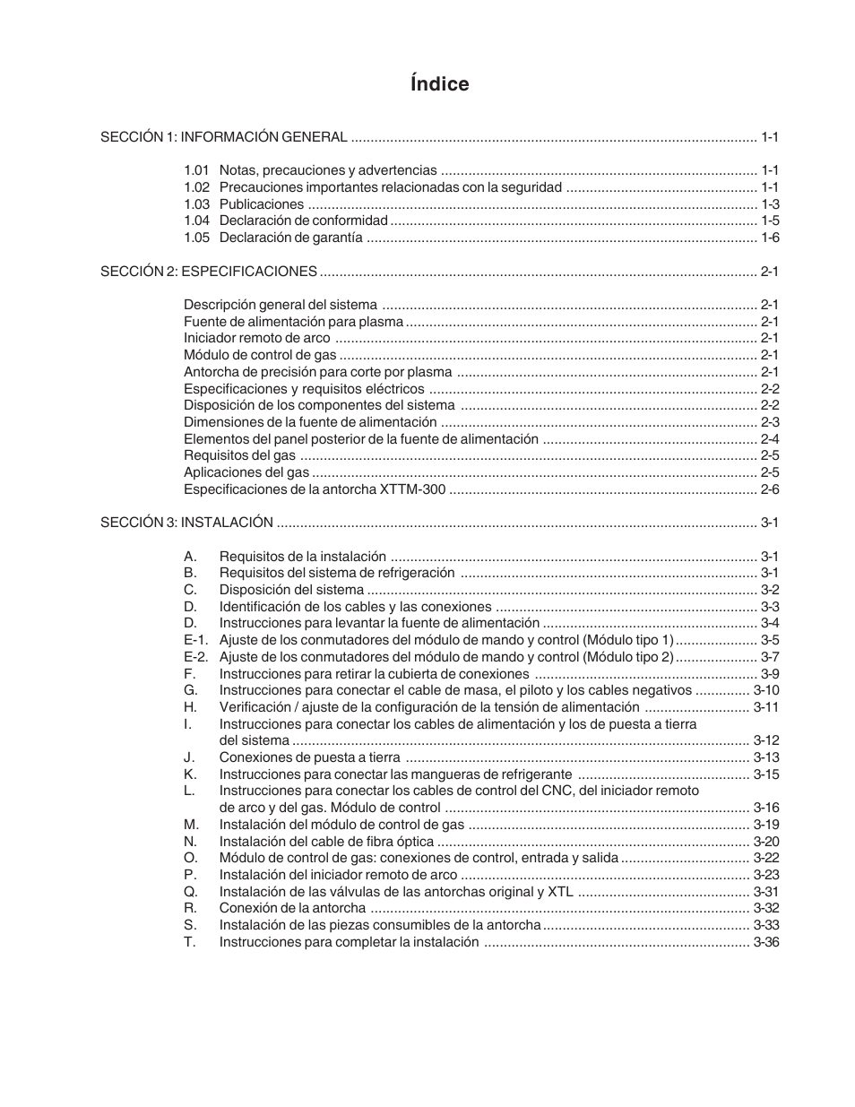 Índice | Tweco 150 Ultra-Cut User Manual | Page 5 / 145