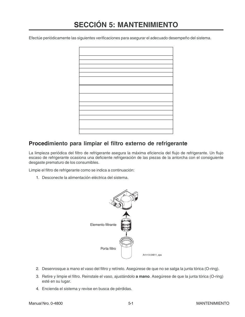 Sección 5: mantenimiento | Tweco 150 Ultra-Cut User Manual | Page 77 / 145