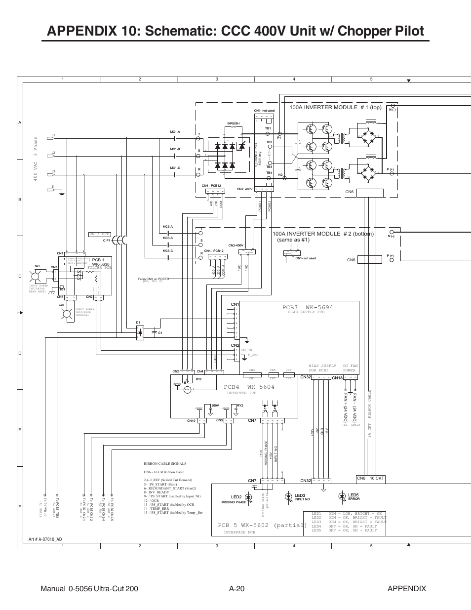 100a inverter module # 1 (top) | Tweco 200 Ultra-Cut User Manual | Page 138 / 152