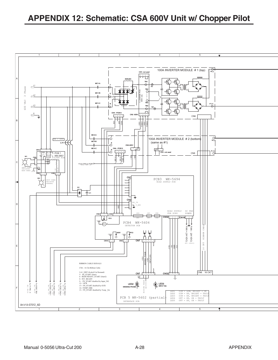 100a inverter module # 1 (top) | Tweco 200 Ultra-Cut User Manual | Page 146 / 152