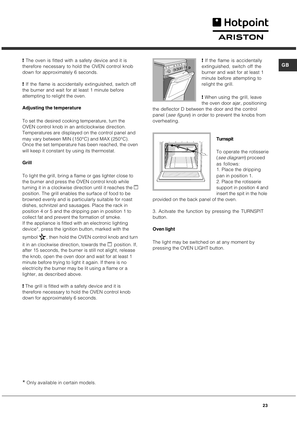 Hotpoint Ariston CG 64 SG3 R/HA User Manual | Page 23 / 68