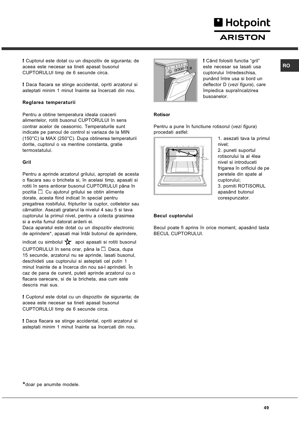Hotpoint Ariston CG 64 SG3 R/HA User Manual | Page 49 / 68