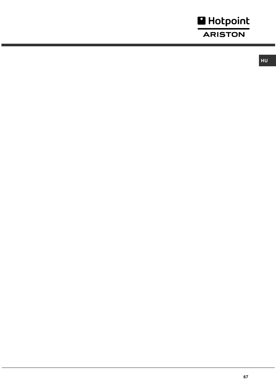 Hotpoint Ariston CG 64 SG3 R/HA User Manual | Page 67 / 68
