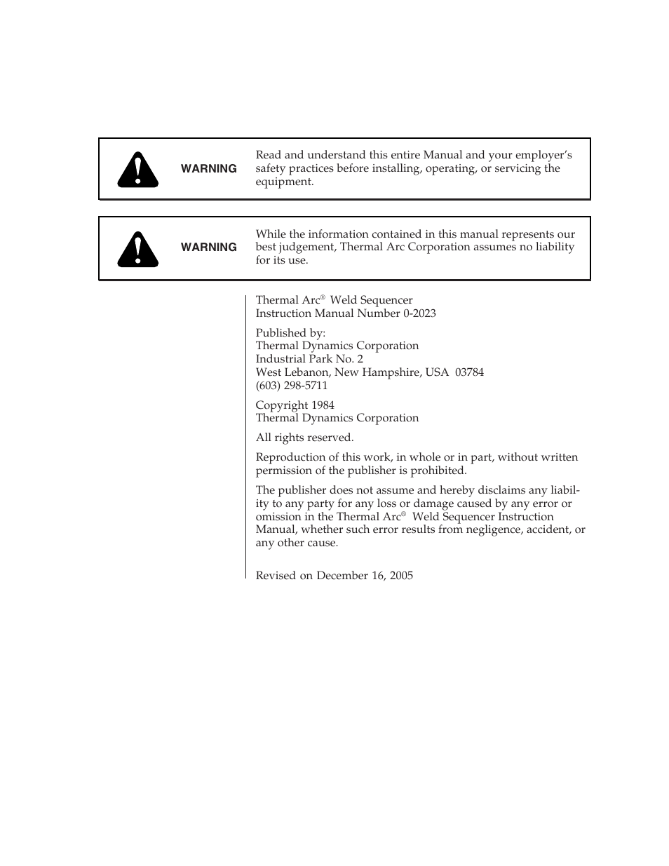 Tweco Weld Sequencer User Manual | Page 3 / 66