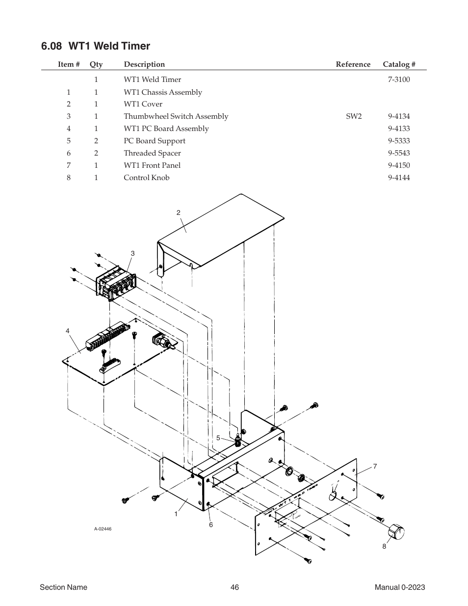 08 wt1 weld timer | Tweco Weld Sequencer User Manual | Page 52 / 66
