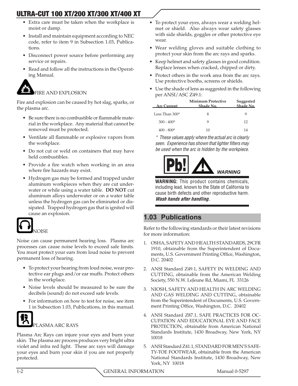 03 publications | Tweco 400 Ultra-Cut XT Plasma Cutting System User Manual | Page 10 / 232