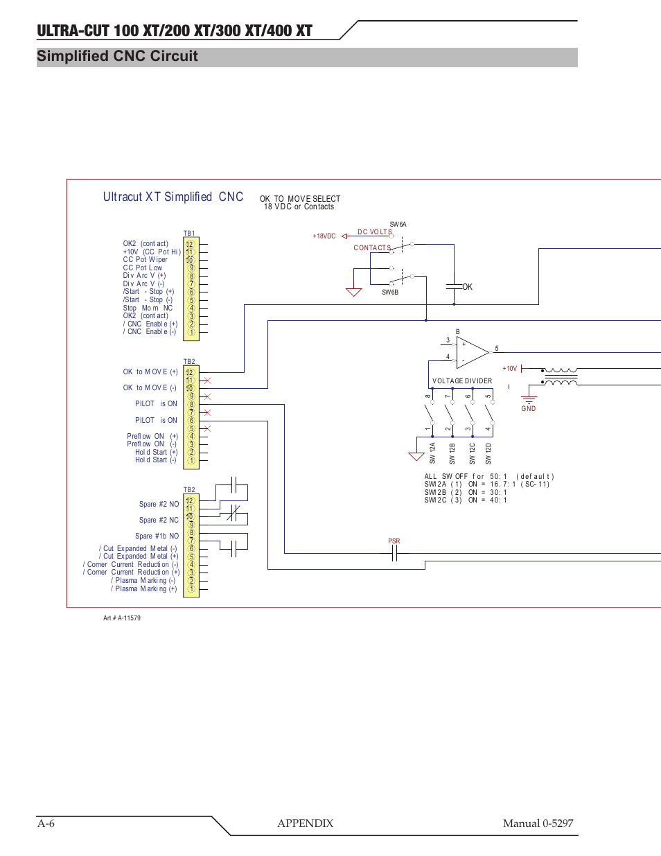 Simplified cnc circuit, Ultracut xt simplified cnc, J15-cnc | J54 - rem ote hm i & cn c co m m | Tweco 400 Ultra-Cut XT Plasma Cutting System User Manual | Page 140 / 232