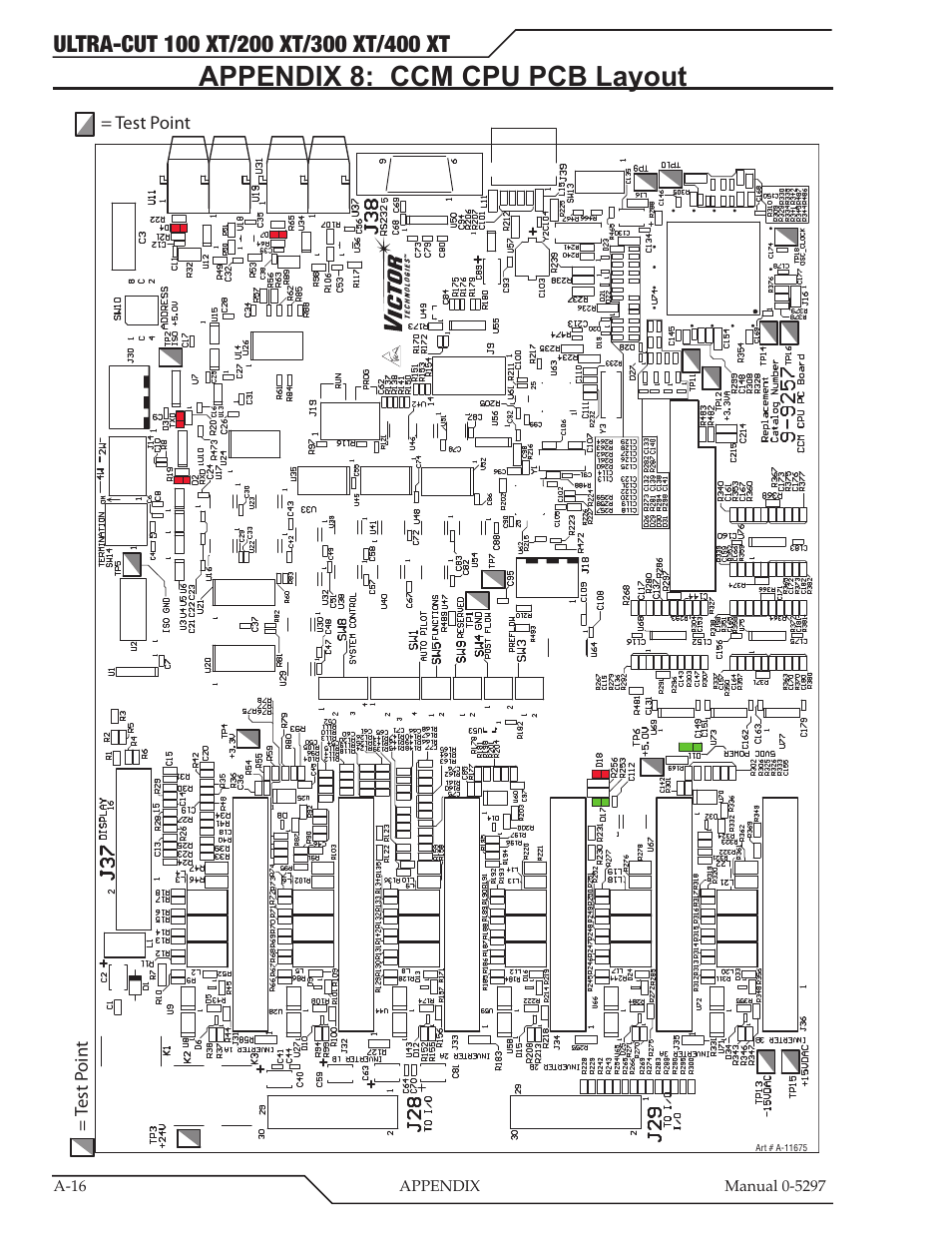 Appendix 8: ccm cpu pcb layout | Tweco 400 Ultra-Cut XT Plasma Cutting System User Manual | Page 150 / 232