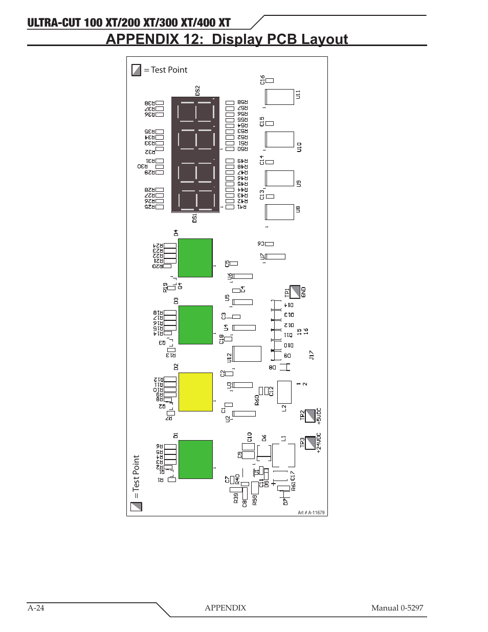 Appendix 12: display pcb layout | Tweco 400 Ultra-Cut XT Plasma Cutting System User Manual | Page 158 / 232