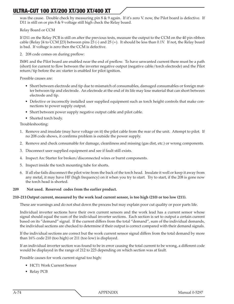 Tweco 400 Ultra-Cut XT Plasma Cutting System User Manual | Page 208 / 232