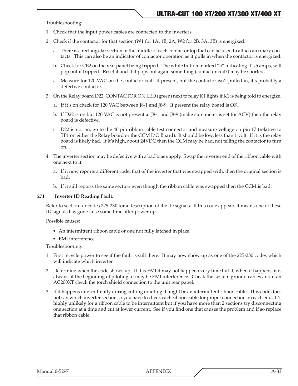 Tweco 400 Ultra-Cut XT Plasma Cutting System User Manual | Page 217 / 232