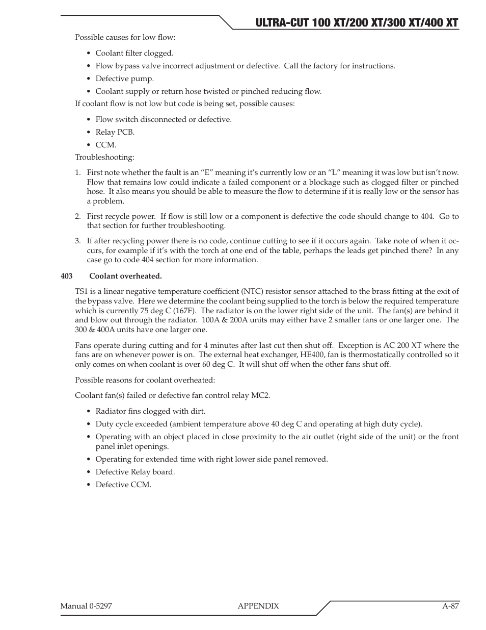 Tweco 400 Ultra-Cut XT Plasma Cutting System User Manual | Page 221 / 232