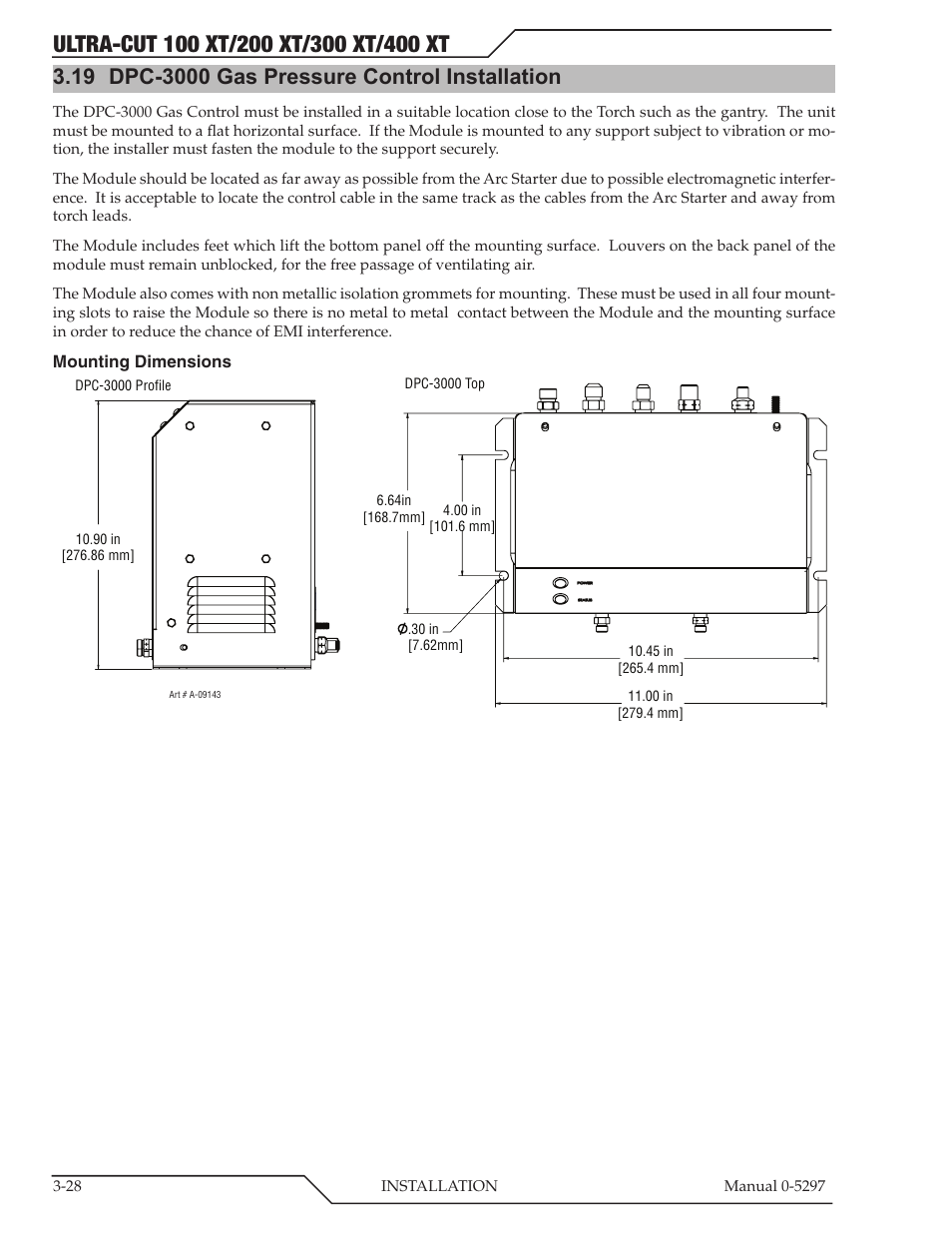 19 dpc-3000 gas pressure control installation | Tweco 400 Ultra-Cut XT Plasma Cutting System User Manual | Page 56 / 232