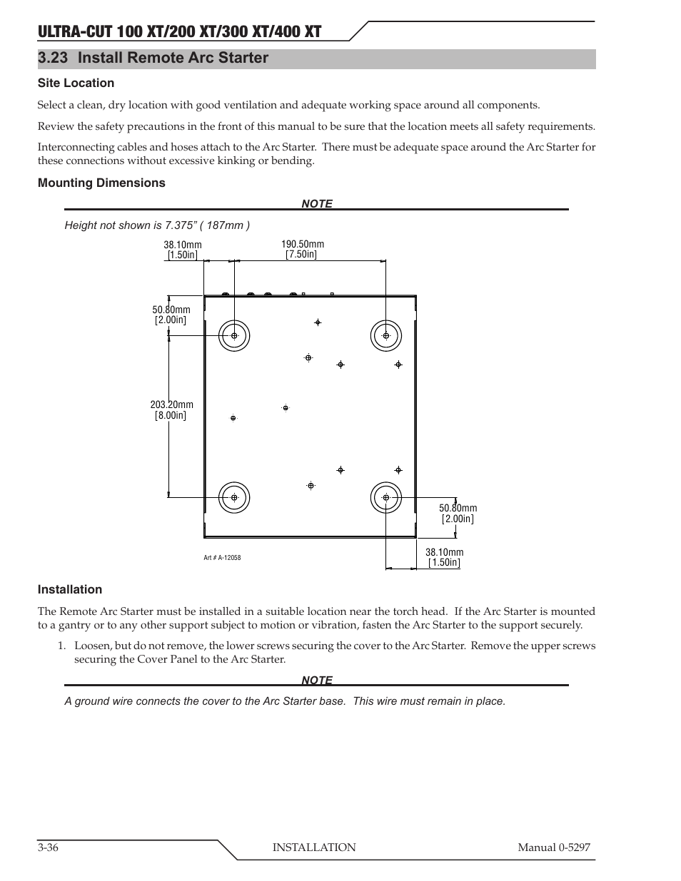 23 install remote arc starter | Tweco 400 Ultra-Cut XT Plasma Cutting System User Manual | Page 64 / 232