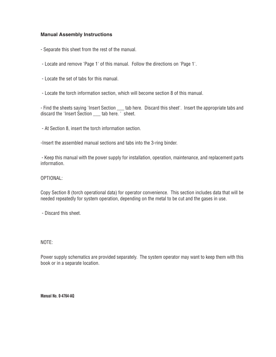 Tweco 100 Auto-Cut User Manual | 148 pages