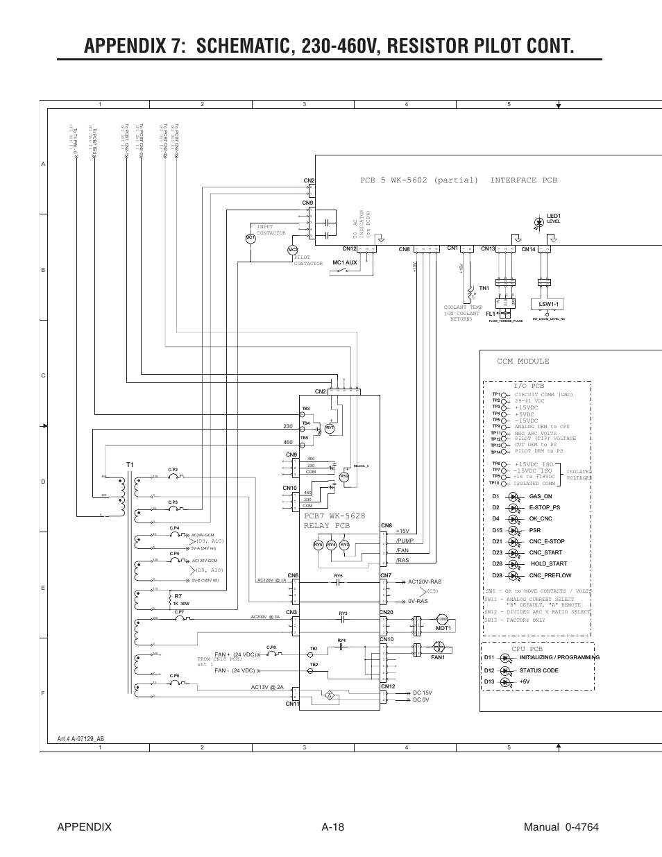 Thermal dynamics, Ccm module, I/o pcb cpu pcb | Tweco 100 Auto-Cut User Manual | Page 126 / 148