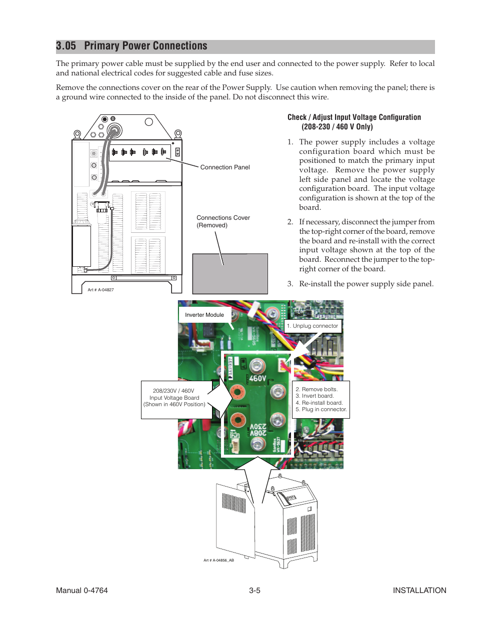 05 primary power connections, Primary power connections -5 | Tweco 100 Auto-Cut User Manual | Page 41 / 148