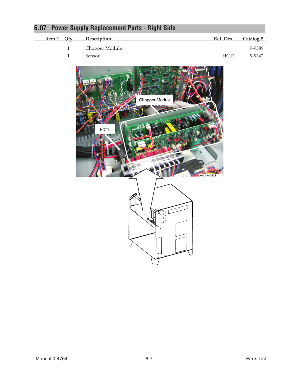 07 power supply replacement parts - right side, Power supply replacement parts - right side -7 | Tweco 100 Auto-Cut User Manual | Page 87 / 148
