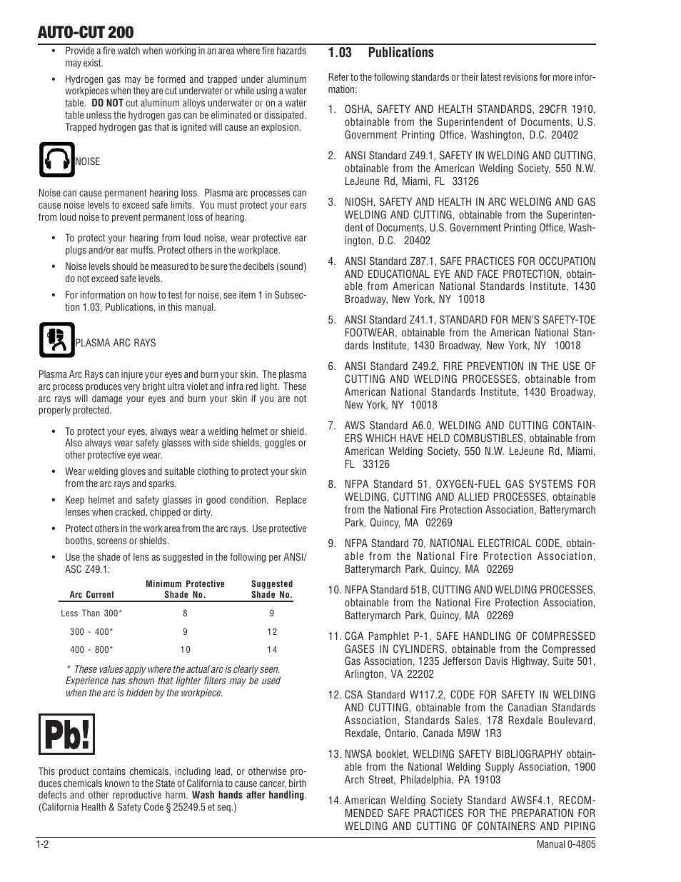 03 publications, 03 publications -2, Auto-cut 200 | Tweco 200 Auto-Cut User Manual | Page 10 / 136