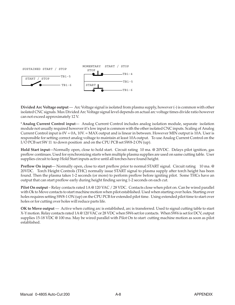 Cnc input / output descriptions | Tweco 200 Auto-Cut User Manual | Page 104 / 136