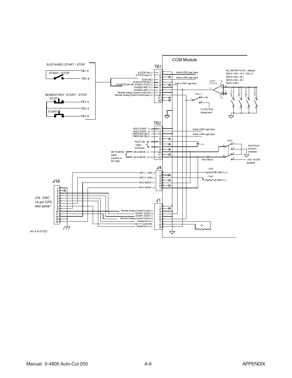 Simplified cnc circuit, Ccm module | Tweco 200 Auto-Cut User Manual | Page 105 / 136